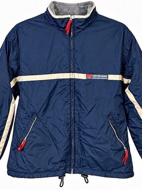 Canyon Guide Outfitters Expedition Supply Navy Fleece Lined Windbreaker Jacket L